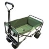 Utility Kids Wagon for Outdoor Garden Walking, Portable Beach Camping Trolley Cart with Foot Brakes, All-Terrain Collapsible Wagon for Fishing Green - 3 of 4