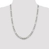 Black Bow Jewelry Mens 7.5mm Sterling Silver Solid Figaro Anchor Chain Necklace - 3 of 4