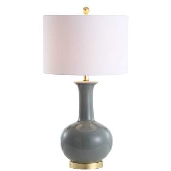 27" Ceramic/Metal Brussels Table Lamp (Includes LED Light Bulb) Gray - JONATHAN Y