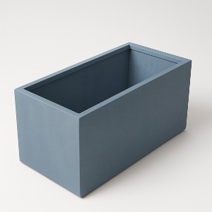 LeisureMod Rectangular Fiberstone Planter with Drainage Holes – Indoor & Outdoor Use, Stylish Home Planter – Bloom Collection - 1 of 4
