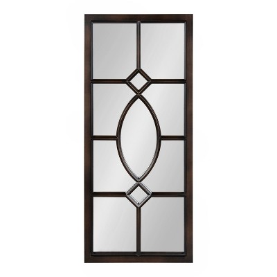 Bronze Rectangular Full Length Windowpane Wall Mirror