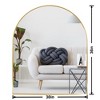 GlasFlength Decorative Wall Mirrors Arch Mirror Hanging Mirror, Vintage Bathroom Wall Mirrors Decorative, Wall Decoration, Gold, 36"*30"*1.2" - 3 of 4