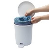 LunaLulinlk 1.5 Gallon Round White Plastic Indoor Step Trash Can for Bathroom - 3 of 4