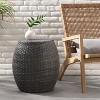 Sapphtopaz Outdoor End Table Modern Rattan Hourglass Outdoor End Table Outdoor Side Table, Patio Table Small Table for Backyard, Balcony, Porch - 4 of 4