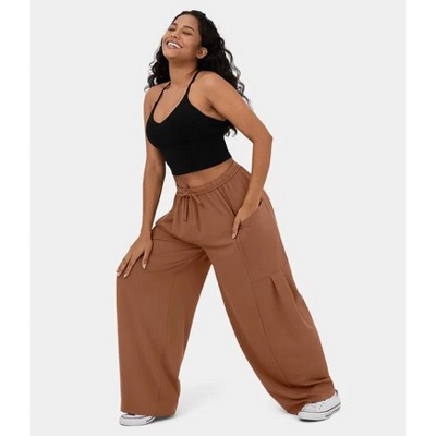 Women Comfy Baggy Pants Drawstring Waist Wide Leg Sweatpants with Pockets