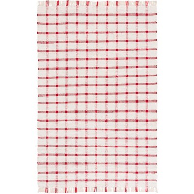 Montauk MTK322 Hand Woven Indoor Area Rug - Ivory/Red - 5'x8'- Safavieh