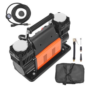 VEVOR 10.6 CFM Heavy Duty Air Compressor, 30s Fast Inflation | Dual-Cylinder Tire Inflator, 12V 150PSI Offroad Air Pump with Adapters, Orange & Black - 1 of 4