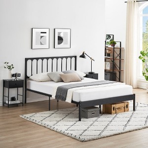 Metal Full Size Bed Frame with Drawers, Platform Bed Frame,Mattress Foundation with Headboard Footboard,Strong Metal Slats Support,Under Bed Storage - 1 of 4