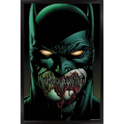 Trends International DC Comics Batman - Batman with Stitched Lips Framed Wall Poster Prints