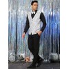 INSPIRE CHIC Men's Shiny Sequin Sleeveless Party Prom Suit Vest with Bow Tie - 4 of 4