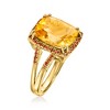 Ross-Simons 4.80 Carat Citrine and .29 ct. t.w. Red Diamond Ring in 18kt Gold Over Sterling - 3 of 4