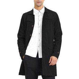 Lars Amadeus Men's Lightweight Solid Color Single Breasted Overcoat - 1 of 4