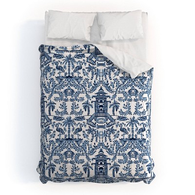 Deny Designs 3pc Full/Queen Britt Mills Design Coastal Chinoiserie Comforter and Sham Set