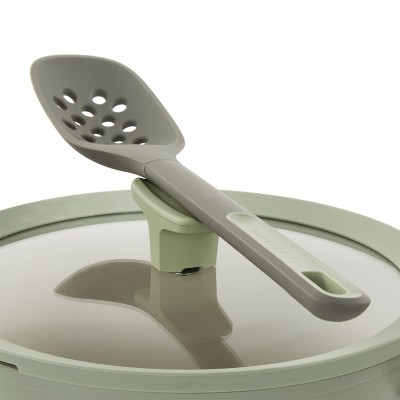 Sage Green 4.6qt Recycled Aluminum Stockpot with Glass Lid