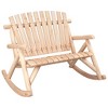 vidaXL 2-Seater Patio Rocking Bench 48.4 in.x37.8 in.x40.2 in. Solid Wood Spruce - 2 of 4