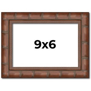 PosterPalooza | 9x6 Modern Bamboo Picture Frame, UV Acrylic, 5 Finishes - 1 of 4