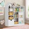 44" Kids Bookshelf Toy Storage, Kids Bookshelf with Removable Drawers, 8 Storage Cubby & Sliding Door, Children's Toy Shelf, Floor Storage Chest - 4 of 4