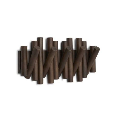 Umbra Flip Wall Hooks, Black and Walnut