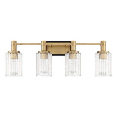 Savoy House Concord 4 - Light Vanity in  Matte Black/Warm Brass