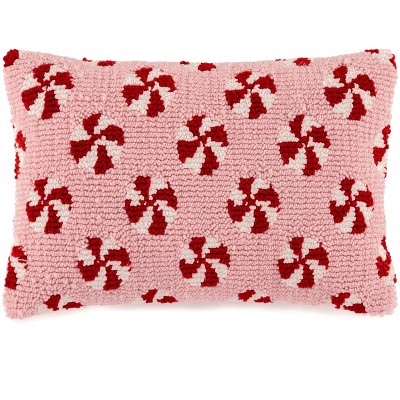 Shiraleah Pink And Red Peppermint Christmas Pillow Target