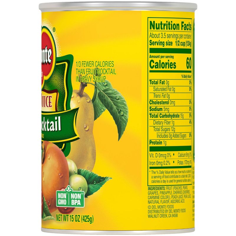 Del Monte Fruit Cocktail in 100% Real Juice - 15oz, 3 of 7