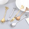 Unique Bargains Stainless Steel Tableware Leaf Handle Dessert Mixing Coffee Spoons 4.8 Inch 6 Pcs - 4 of 4