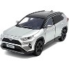 Toyota Rav4 Hybrid XSE Silver Metallic with Black Top and Sunroof 1/24 Diecast Model Car - 2 of 3
