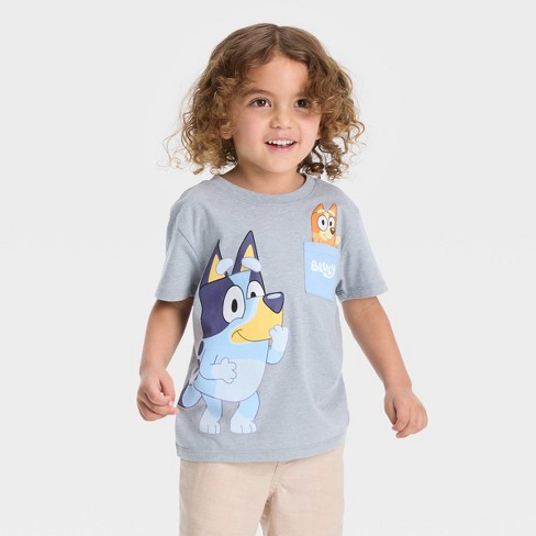 Toddler Boys' Bluey Short Sleeve T-Shirt - Gray 12M