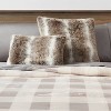 Oblong Ombre Faux Fur Decorative Throw Pillow Neutral - Threshold™ - image 2 of 4