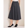 INSPIRE CHIC Women's High Waist Office Work Midi Flared Pleated A-Line Skirts - 4 of 4