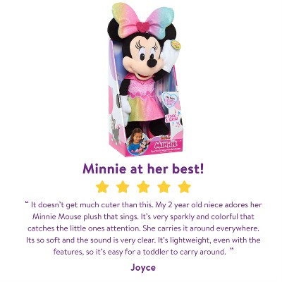 Детские мягкие игрушки Minnie Mouse Disney Junior Minnie Mouse Sparkle and Sing Minnie Mouse Large 13" Feature Plush with Lights and Sounds — фото 3