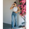 Clearlove Womens Mid Rise Raw Hem Bootcut Jeans Plus Size, Distressed Baggy Straight Leg Denim Pants Loose Fit,S-XL - 3 of 4