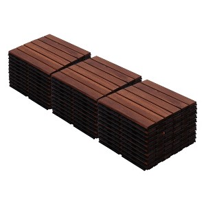 Interlocking Deck Tiles, Outdoor Waterproof & Anti-slip, for Patio, Balcony, Pool Side, Bathroom, Shower, Balcony, Porch - 1 of 4