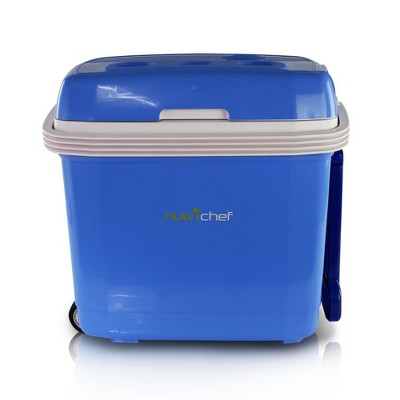 NutriChef Electric Cooler & Warmer, 30+ Liter Mini Fridge with Thermo Heating Ability, Adjustable Temperature Setting, Portable Design – PKTCEC32SL