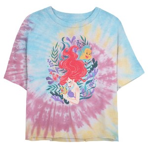 Juniors Womens The Little Mermaid Artistic Underwater ArielCrop T-Shirt - 1 of 4