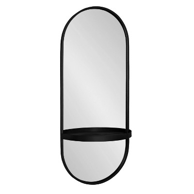 16" x 38" Estero Functional Wall Mirror Black - Kate & Laurel All Things Decor