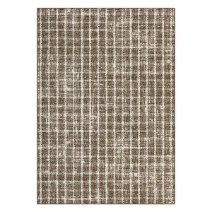 Indoor Modern Washable Living Room Rugs, Ultra Thin Soft Non Slip Geometric Checkered Throw Carpet for Bedroom Dining Room - 1 of 4