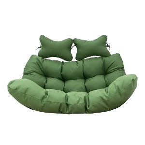 LeisureMod Modern Upholstered 2 Person Hanging Egg Swing Cushion with Headrest Large Breathable Folding Cushion - 1 of 4