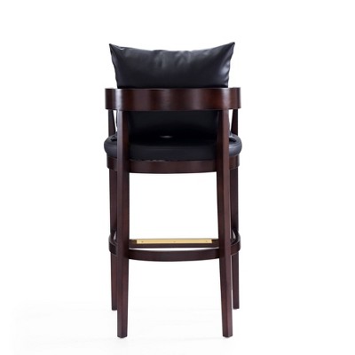 Ritz Black Leather Upholstered Beechwood Barstools - Set of 3
