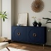 VYNXARIA Modern Lacquered 4-Door Wooden Cabinet in Navy Blue for Stylish Storage - 3 of 4