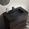 FAMYYT 30 in. Single Sink Freestanding Walnut Bath Vanity with Black Ceramic Top, U Shape Drawer, Assembled - 2 of 4