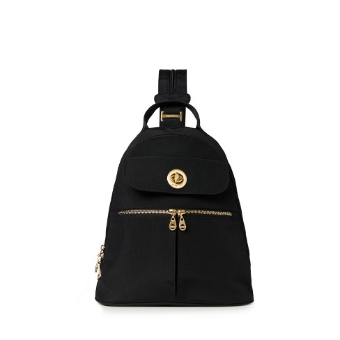 Baggallini Naples Convertible Backpack - Black W/ Gold Hardware