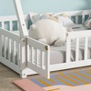 VASIP Twin Tent-Shaped Floor Bed with Guardrails and Support Slats, for Kids' Room ,Gray - 4 of 4