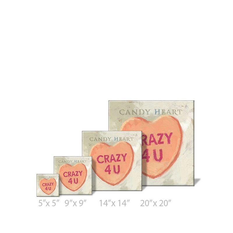 Sullivans Darren Gygi Orange Candy Heart Canvas, Museum Quality Giclee Print, Gallery Wrapped, Handcrafted in USA, 4 of 7