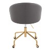 Sapphtopaz Modern Swivel Office Chair with Casters Upholstered Height Adjustable Vanity Chair with Metal Accent Office Desk Chair for Home Office - 2 of 4