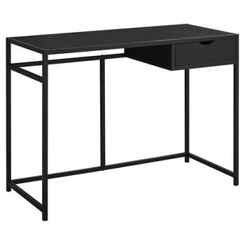 Wood and Metal Writing Desk with Drawers Black - EveryRoom