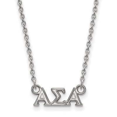 Black Bow Jewelry Sterling Silver Alpha Sigma Alpha Greek Life Necklace 18 Inch