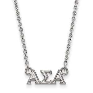 Black Bow Jewelry Sterling Silver Alpha Sigma Alpha Greek Life Necklace 18 Inch - 1 of 4