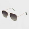 Women's Satin Metal Aviator Sunglasses with Gradient Lenses - Universal Thread™ Metallic Gold: Scratch-Resistant, UV Protection - 2 of 2