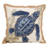 20"x20" Oversize 'I See Sea Turtles' Down Filled Square Throw Pillow Blue - Saro Lifestyle - 2 of 4
